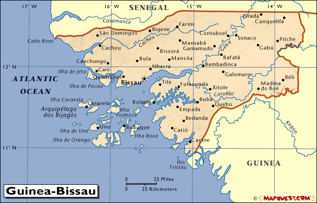 A Guin-Bissau entre o Senegal e a Guin-Conacry