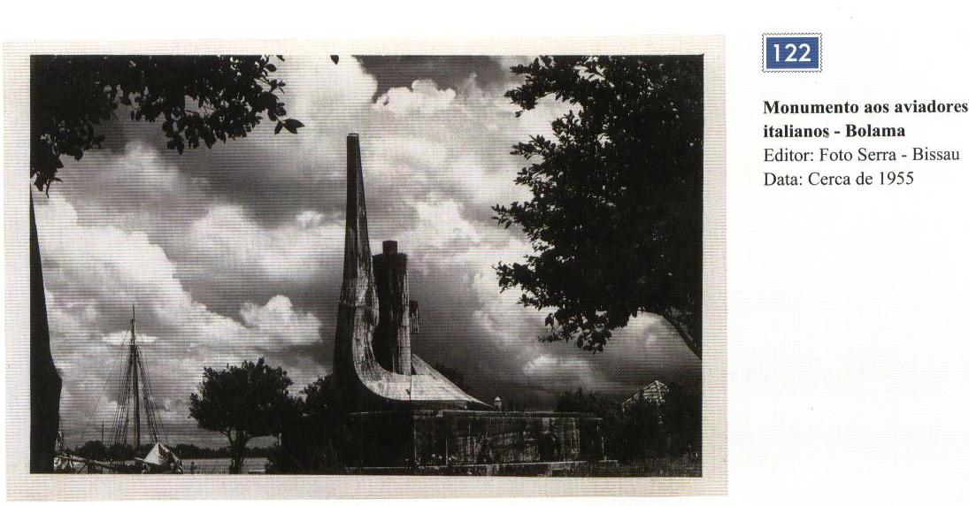 Monumento aos aviadores italianos - Bolama. Editor: Foto Serra, 1955