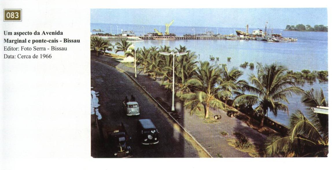 Vista parcial da Avenida Marginal em Bissau. Editor: Foto Serra, 1966