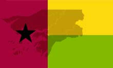 Bandeira e mapa da Guin-Bissau
